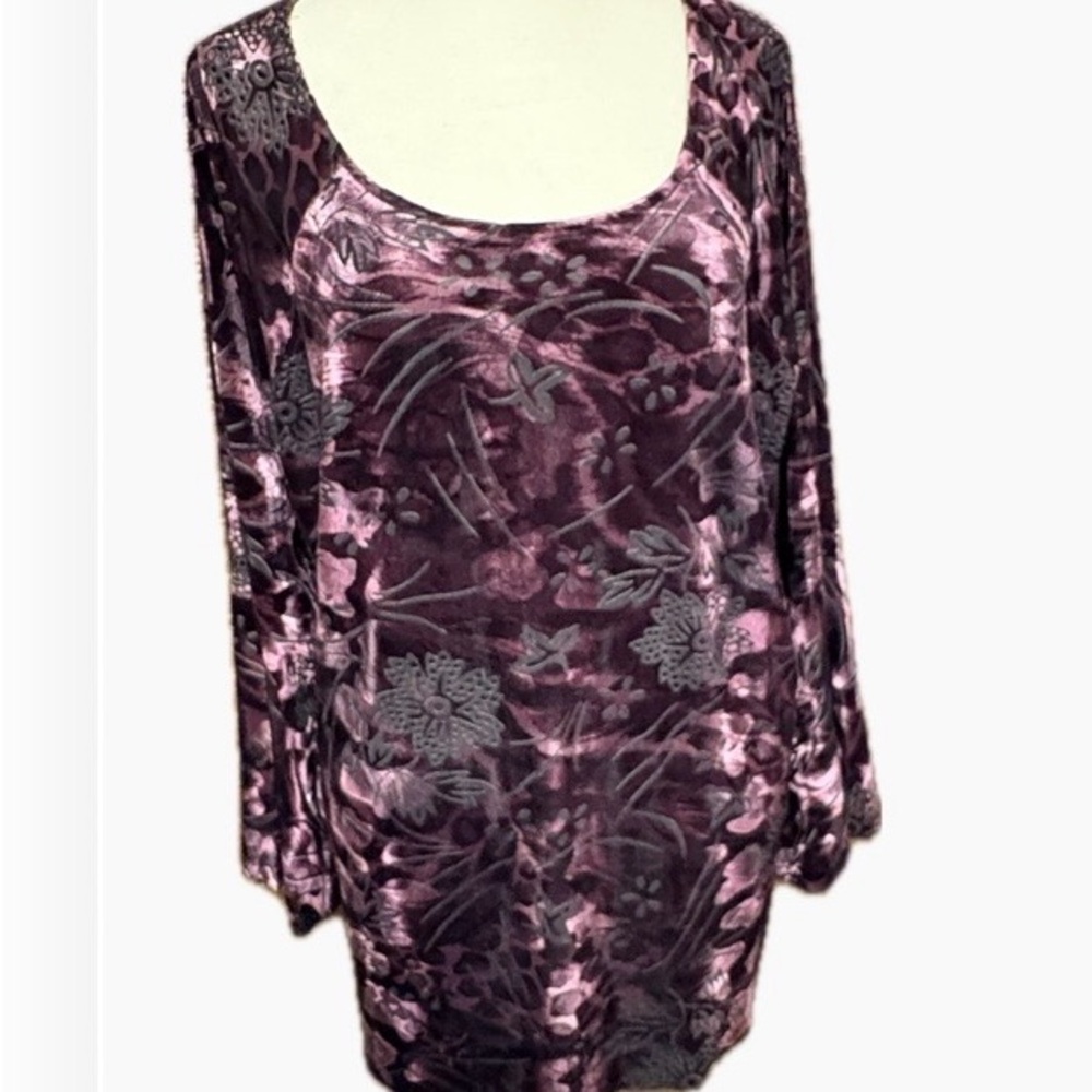 Investments Plum Floral Blouse